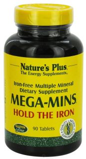 Natures Plus   Mega Mins Multi Mineral Supplement Iron Free   90 Tablets