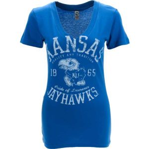 Kansas Jayhawks New Agenda NCAA Womens Timeless Vneck T Shirt