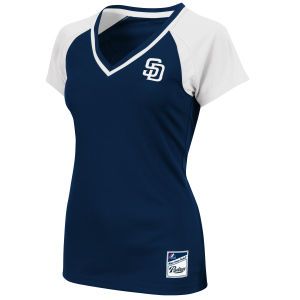 San Diego Padres Majestic MLB Womens Emerald Vneck T Shirt