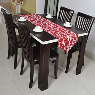 Red Letters Print Thicken Cotton Table Runner