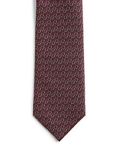 Gucci Interlocking G Chain Stripe Tie   Bordeaux