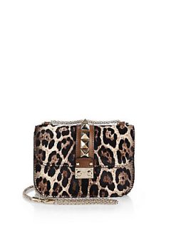 Valentino Leopard Lock Calf Hair Shoulder Bag   Leopard