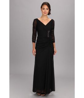 Adrianna Papell Drape Covered Gown Womens Dress (Black)