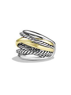 David Yurman Crossover Wide Ring with Gold   Silver Gold