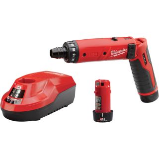 Milwaukee M4 1/4 Inch Hex Screwdriver Kit with 2 Batteries and Charger, Model