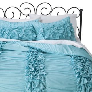 Xhilaration Textured Comforter Set   Turquoise/White (Twin)