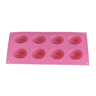 8 Cavity Rose Shaped Cake Molds, Silicon W18cm x L29cm x H3cm