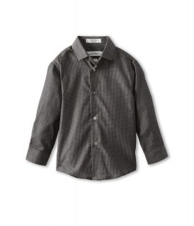 Calvin Klein Kids L/S Iridescent Matrix Shirt Boys Long Sleeve Button Up (Black)