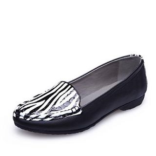 Leather Womens Flat Heel Comfort Loafers with Split Joint Shoes More Colors