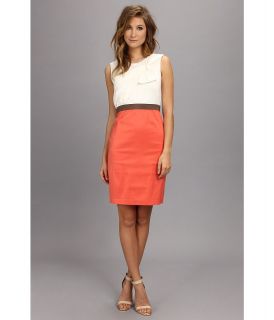 Ivy & Blu Maggy Boutique Asymmetrical Bow Bodice Sheath Dress Womens Dress (Orange)