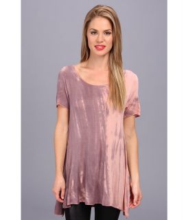 Brigitte Bailey Tye Dye Short Sleeve Top Womens T Shirt (Pink)