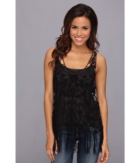 Roper 9086 Black Crochet Lace Tank Womens Sleeveless (Black)