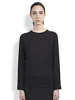 Ann Demeulemeester Jersey Seamed Top   Black