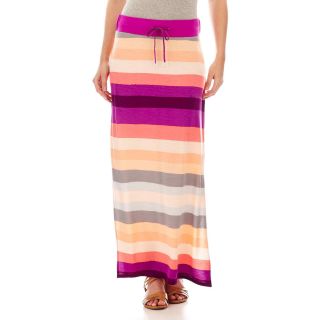 A.N.A Side Slit Maxi Skirt, Multi Stripe 4425a