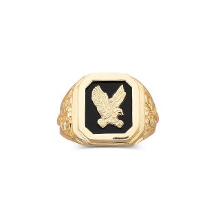 Black Hills Gold Mens Eagle Ring, Yellow/Gold