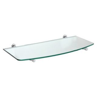 Wall Shelf Convex Clear Glass Shelf With Silver Atlas Supports   31.5