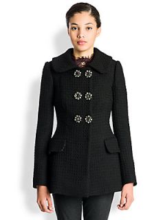 Dolce & Gabbana Textured Wool Coat   Black