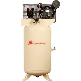 Ingersoll Rand Type 30 Reciprocating Air Compressor   5 HP, 80 Gallon, 230 Volt
