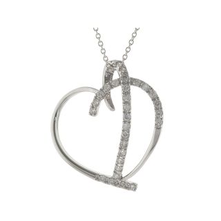 Bridge Jewelry Cubic Zirconia Heart Pendant Silver Plated
