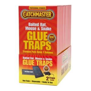 Catchmaster 2 Pack Baited Rat Size Glue Traps with Valerian Root Bait and Relaxant (Case of 12) 403SD