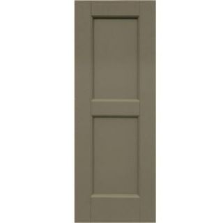 Winworks Wood Composite 12 in. x 33 in. Contemporary Flat Panel Shutters Pair #660 Weathered Shingle 61233660