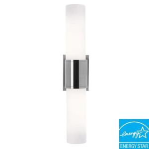 Illumine 2 Light Brushed Steel Wall Sconce with Opal Glass CLI CE 0567 7 56