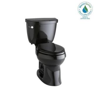KOHLER Cimarron 2 piece 1.28 GPF High Efficiency Elongated Toilet with AquaPiston Flushing Technology in Black K 3609 7