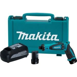 Makita 7.2 Volt Lithium Ion Cordless 1/4 in. Hex Driver Drill Kit with Auto Stop Clutch DF010DSE