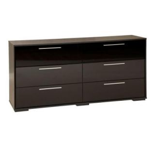 South Shore Furniture Mikka 6 Drawer Dresser in Black Oak 3541010