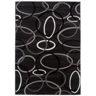 LR Resources Contemporary Charcoal Runner 1 ft. 10 in. x 3 ft. 1 in. Plush Indoor Area Rug LR80914 MW23