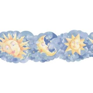 The Wallpaper Company 6.75 in. x 15 ft. Blue and Yellow Novelty Celestial Border WC1282826