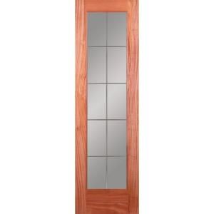 Feather River Doors 10 Lite Illusions Woodgrain 1 Lite Unfinished Mahogany Interior Door Slab MN15012068G605