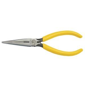 Klein Tools 7 in. Standard Long Nose Pliers   Side Cutting with Spring D203 7C