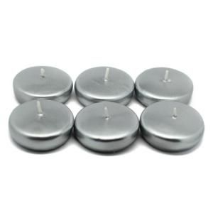 Zest Candle 2.25 in. Metallic Silver Floating Candles (24 Box) CFZ 044