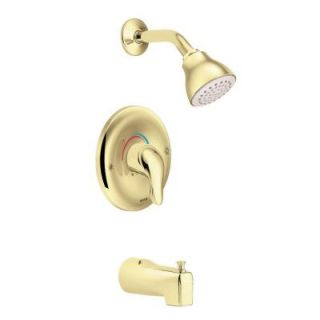 MOEN Chateau 1 Handle Single Spray Tub and Shower Faucet in Polished Brass (Valve not included) L2353P