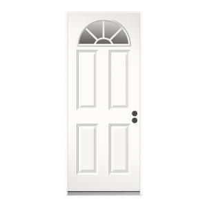 Premium Fan Lite Primed Steel Entry Door THDJW184500053