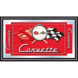 Trademark Corvette Red C1 15 in. x 26 in. Black Wood Framed Mirror GM1500R C1 COR