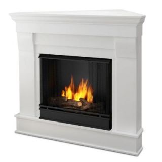 Real Flame Chateau 41 in. Corner Ventless Gel Fuel Fireplace in White 5950 W