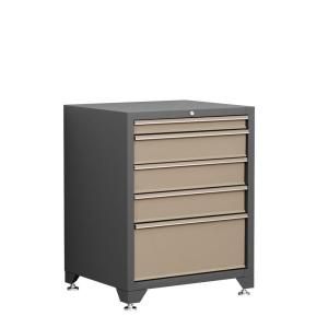 NewAge Products Pro Series 28 in. W x 34.5 in. H x 24 in. D Welded 18 gauge Steel 5 Drawer Tool Cabinet in Taupe 33205