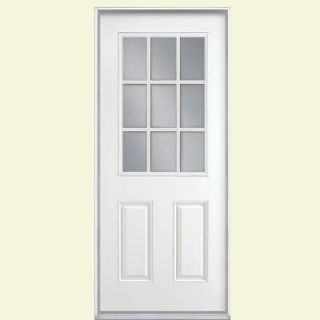 Masonite 9 Lite Primed Smooth Fiberglass Entry Door with No Brickmold 46187