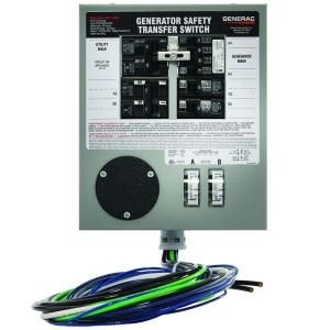 Generac Prewired 30 Amp 7500 Watt Manual Transfer Switch for 6 10 Circuits 6376