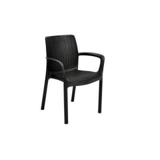 Keter Bali Charcoal Stacking Patio Dining Chair (Set of 6) DISCONTINUED 205732