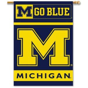BSI Products NCAA 28 in. x 40 in. Michigan 2 Sided Banner with Pole Sleeve 96003