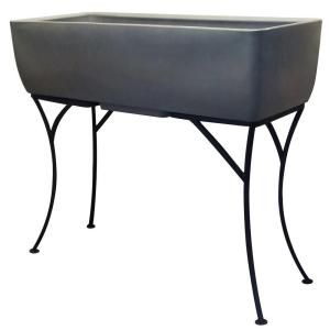 36 in. x 15 in. Graphite Elevated Planter with Stand 56030002007981
