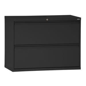 Sandusky 800 Series 42 in. W 2 Drawer Full Pull Lateral File Cabinet in Black LF8F422 09