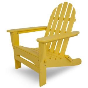 POLYWOOD Classic Adirondack Lemon Folding Patio Chair AD5030LE