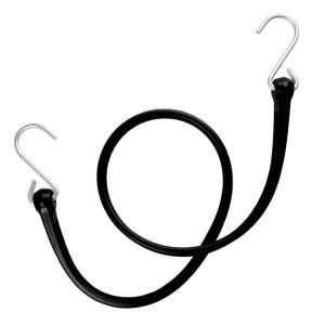 The Perfect Bungee 31 in. EZ Stretch Polyurethane Bungee Strap with Stainless Steel S Hooks (Overall Length 36 in.) in Black PBSH36BK