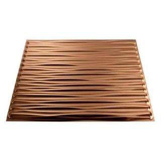 Fasade 4 ft. x 8 ft. Dunes Vertical Polished Copper Wall Panel S67 25
