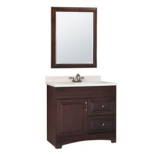 Gallery 36 in. W x 21 in. D Vanity Cabinet with Mirror in Java DISCONTINUED GM36 JAV