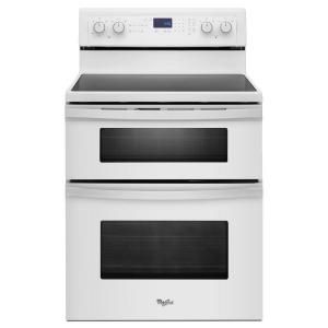 Whirlpool 6.7 cu. ft. Double Oven Electric Range with Self Cleaning Oven in White WGE555S0BW